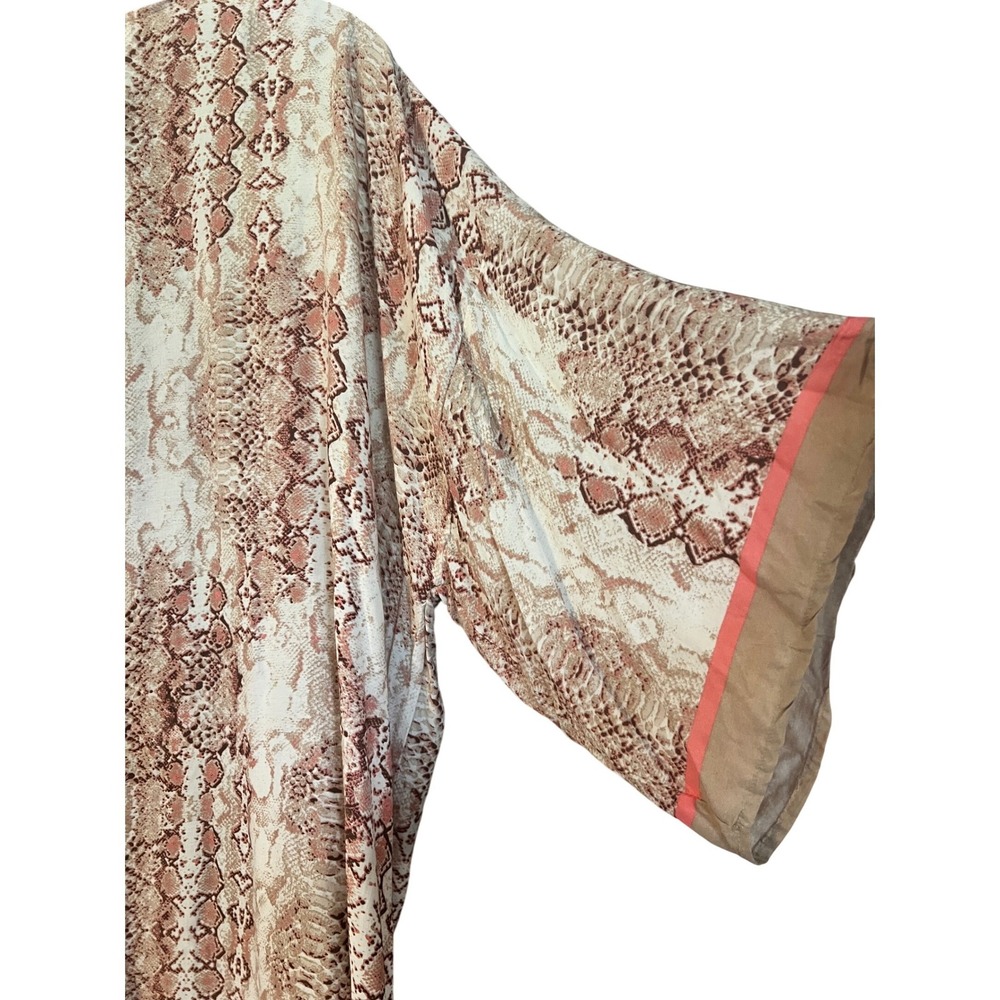 Neutral Snakeskin Print Open Front Kimono Wrap XXL-XXXL Animal Print Bohemian - Picture 6 of 10